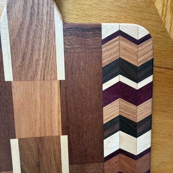 Cutting Board With Handle Mixed Hardwoods Star of David Judaica Chanukkah - Picture 6 of 6